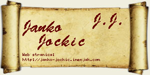 Janko Jockić vizit kartica